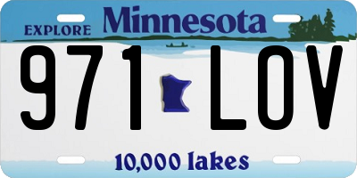 MN license plate 971LOV