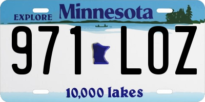MN license plate 971LOZ
