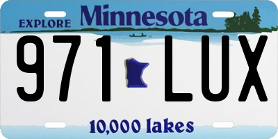 MN license plate 971LUX