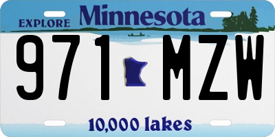 MN license plate 971MZW