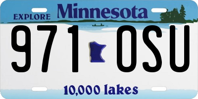 MN license plate 971OSU