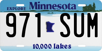 MN license plate 971SUM