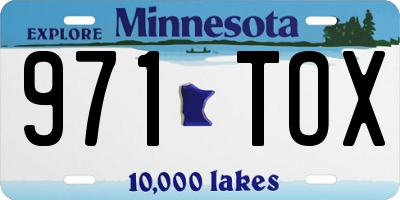 MN license plate 971TOX