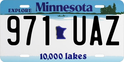 MN license plate 971UAZ