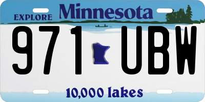 MN license plate 971UBW