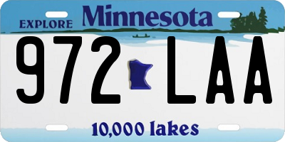 MN license plate 972LAA