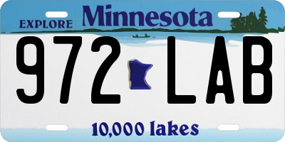 MN license plate 972LAB