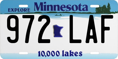 MN license plate 972LAF