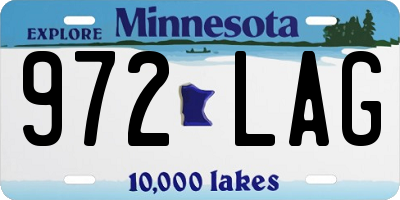 MN license plate 972LAG