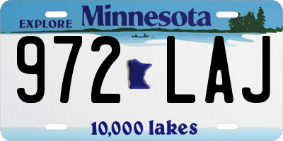 MN license plate 972LAJ