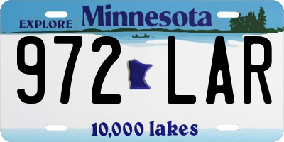 MN license plate 972LAR