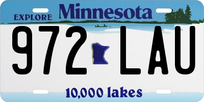 MN license plate 972LAU