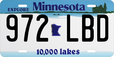 MN license plate 972LBD