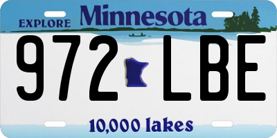 MN license plate 972LBE