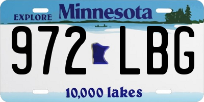 MN license plate 972LBG