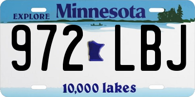 MN license plate 972LBJ