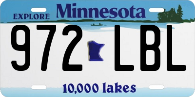 MN license plate 972LBL