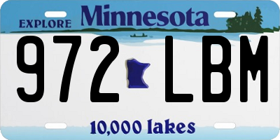 MN license plate 972LBM