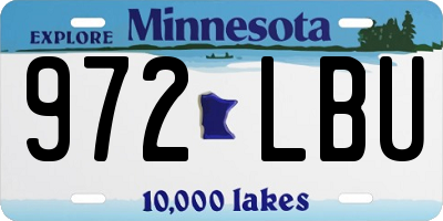 MN license plate 972LBU