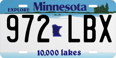MN license plate 972LBX