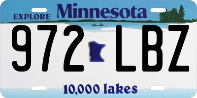 MN license plate 972LBZ