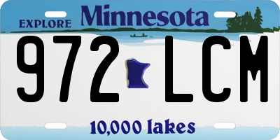 MN license plate 972LCM
