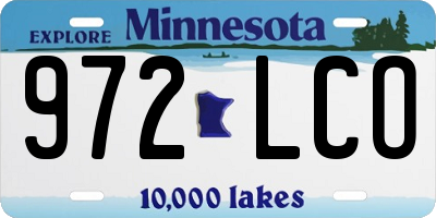MN license plate 972LCO
