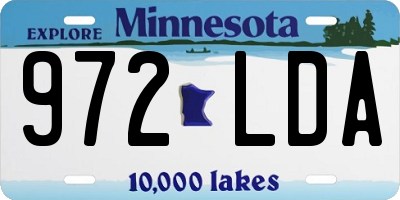 MN license plate 972LDA