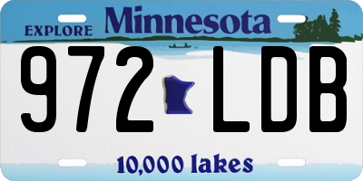 MN license plate 972LDB