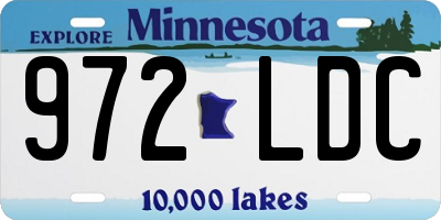 MN license plate 972LDC
