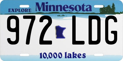 MN license plate 972LDG