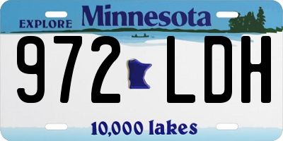 MN license plate 972LDH
