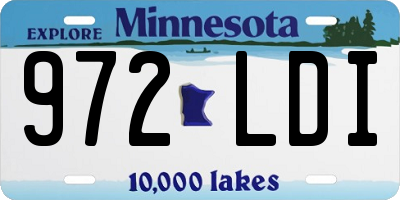 MN license plate 972LDI