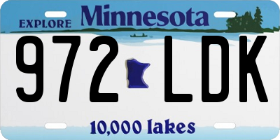 MN license plate 972LDK