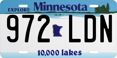 MN license plate 972LDN