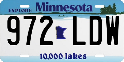 MN license plate 972LDW