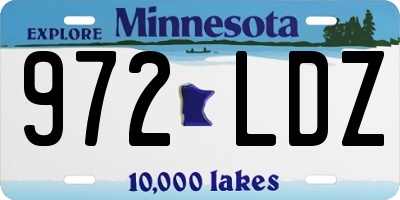 MN license plate 972LDZ