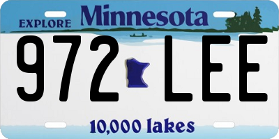 MN license plate 972LEE