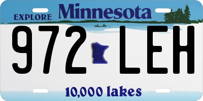 MN license plate 972LEH