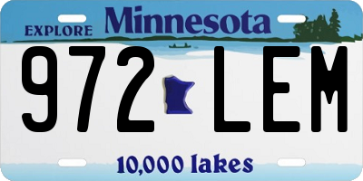 MN license plate 972LEM