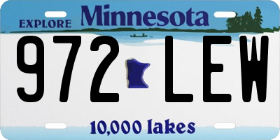 MN license plate 972LEW