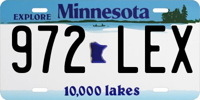 MN license plate 972LEX