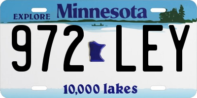 MN license plate 972LEY
