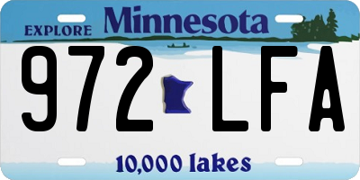 MN license plate 972LFA