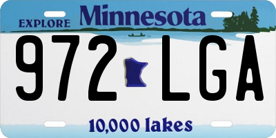 MN license plate 972LGA