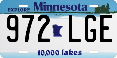 MN license plate 972LGE