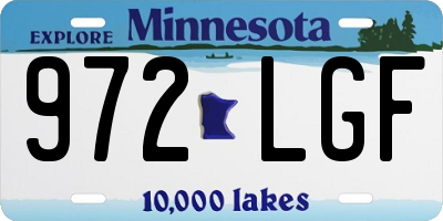 MN license plate 972LGF