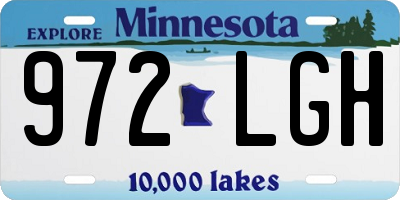 MN license plate 972LGH