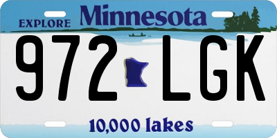 MN license plate 972LGK