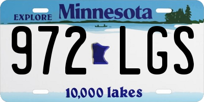 MN license plate 972LGS